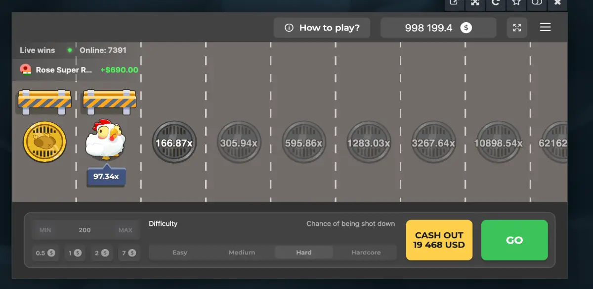 Difficulty levels and step system in Chicken Road 2