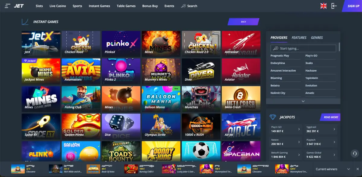 Chicken Road and instant crash games available in Jet Casino lobby Chicken Road and instant crash games available in Jet Casino lobby