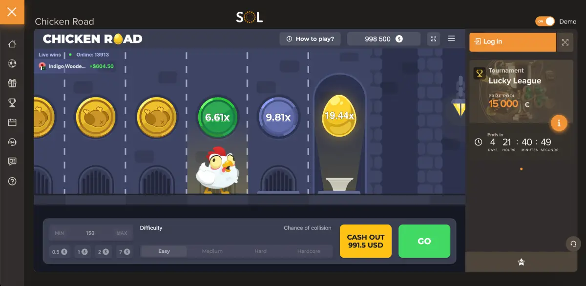 Confirmation of applied Chicken Road promo code bonus
