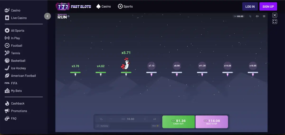 Rooster Run gameplay at Fast Slots casino Rooster Run gameplay at Fast Slots casino