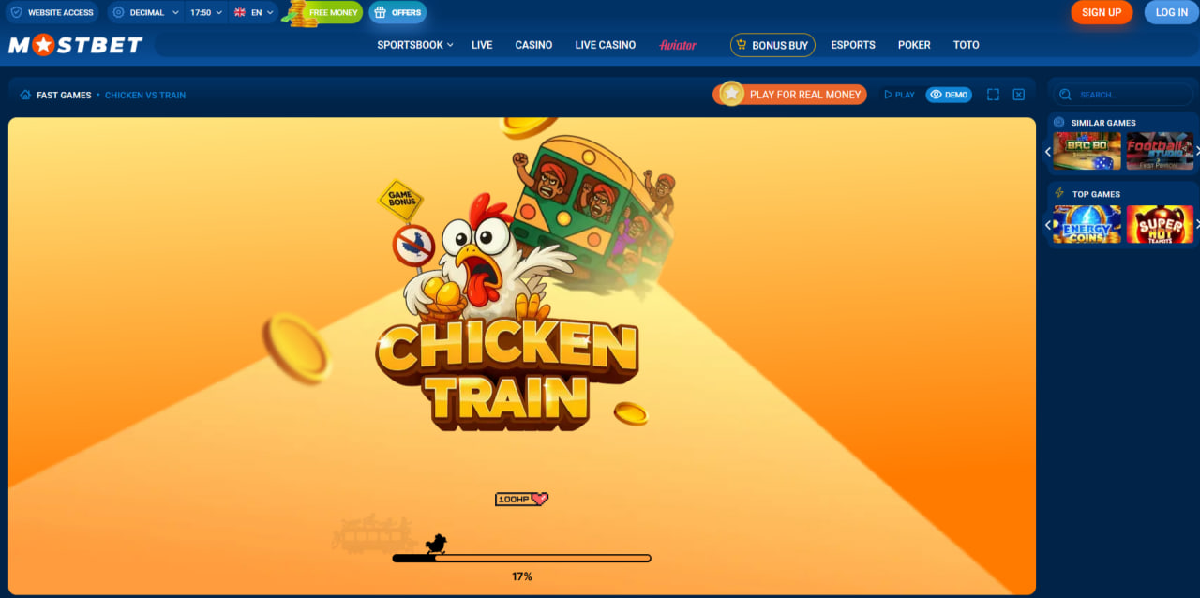 Chicken Train characteristics and technical parameters of the game