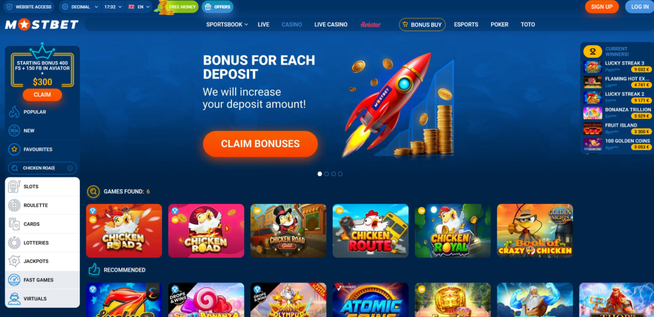 Mostbet platform characteristics for Chicken Road players