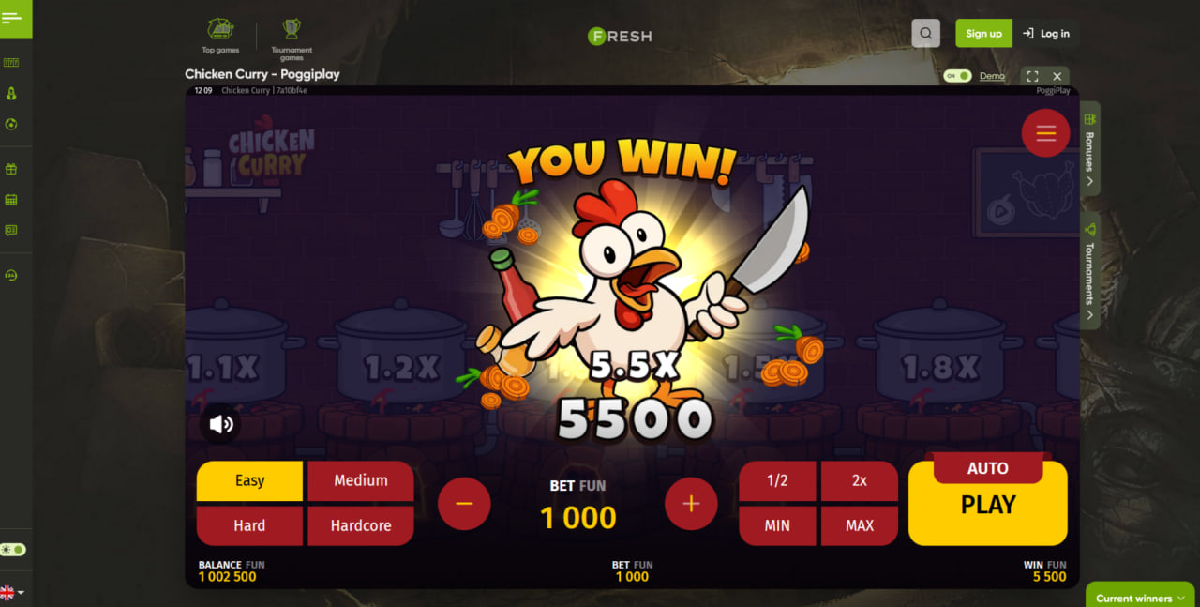 How to play Chicken Curry game for real money in an online casino