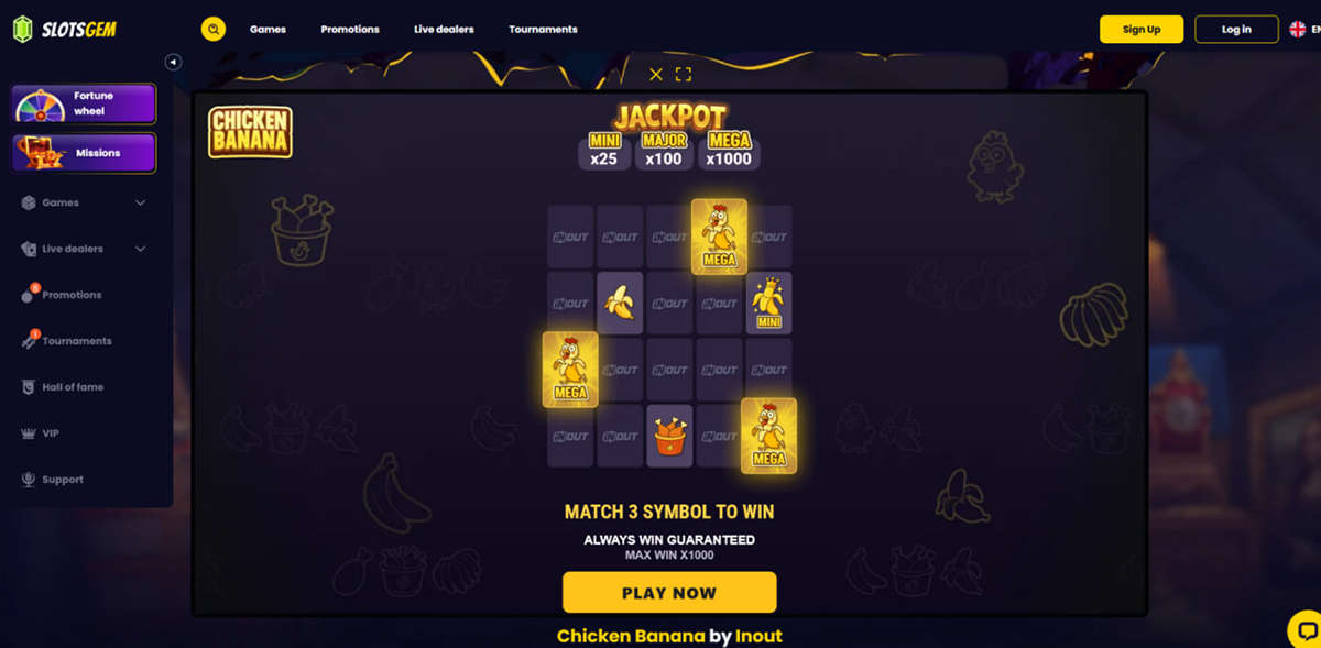 Chicken Banana game parameters and RTP overview