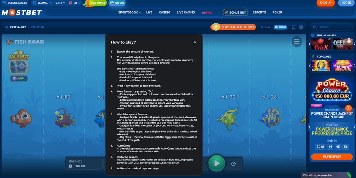 Fish Road how to play interface and step progression example